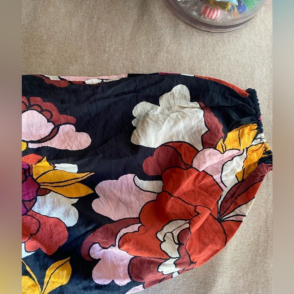 Maeve Dress Women Maxi Floral Ruched Flare Anthropologie Deep V Party Core Sz 2 - Picture 10 of 16